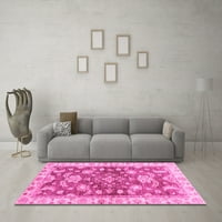 Ahgly Company Indoor Square Oriental Pink Traditional Area Rugs, 6 'квадрат