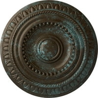 Екена мелница 3 4 од 3 8 п Артис таван медальон, Ръчно рисувана бронзово синя патина