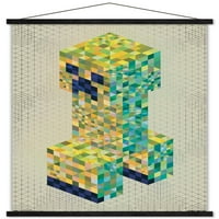 Minecraft - CreeperScope на тен Стенски плакат с дървена магнитна рамка, 22.375 34