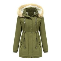 Женски топли дълги палто качулки яке яки са тънки зимни парки палти горещи 6sl4884261