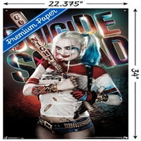 Филм на комикси - отряд за самоубийство - Плакат за лека нощ с бутални щифтове, 22.375 34