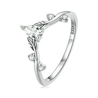 Chaolei пръстен за жени модерни S Sterling Silver Vine Ring Simple Zircon Малък клон Лист пръстен за момичета бижута за жени,