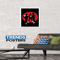 Run DMC - Минималистичен плакат за стена на логото, 14.725 22.375
