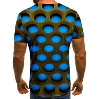 Hesxuno мъжки тениска 3D неразредена абстрактна печат с къси ръкави екипаж