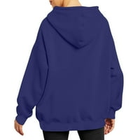Женски суичъри с качулка огромен ежедневен длъжност пуловер с дълъг ръкав есен солиден разхлабен салон с качулка с джобове от