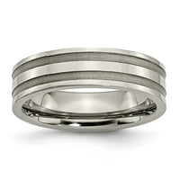 MIA Diamonds Титаниев отрязани и полирани сватбени годежни ленти Размер на пръстена - 9.5