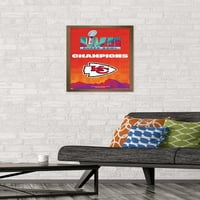 Канзас Сити Чийфс-Супер Боул Лвии Тим лого плакат стена, 14.725 22.375 в рамка