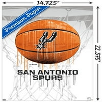 Сан Антонио Спърс - Плакат за стена на баскетбол, 14.725 22.375