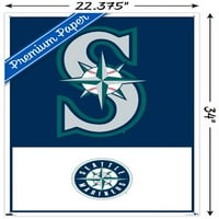 Сиатъл Маринърс - лого плакат за стена с пушките, 22.375 34