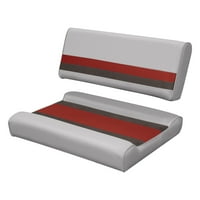 Уайз 8ВД125Ф-Делукс серия понтон джапанки пейка седалка и облегалка възглавница комплект, сив червен въглен