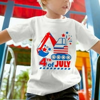 Момчета тениски 4 юли Текст Тексти за печат на тениски Американска флаг Риза Деца Независимост Ден на патриотични върхове с къс ръкав в продължение на 11- години