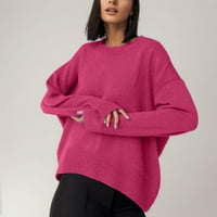 Пуловери за жени Soild Color Кръг
