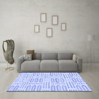 Ahgly Company Indoor Rectangle Solid Blue Modern Area Rugs, 8 '10'
