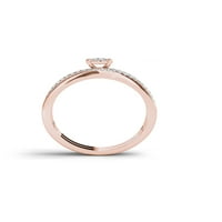 Карат Т. в. диамант 10кт Розово злато Крис Крос годежен пръстен комплект