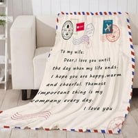 LoveGab Letter Flannel одеяло до приятелка, любовно писмо отпечатани юргани Авиационно одеяло, Коледен подарък за рожден ден за