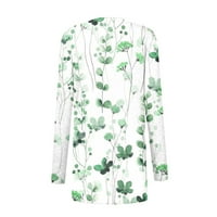 Cuoff дамски палта якета за жени модни ежедневни флорални принта средна дължина жилетка женски върхове зелени s