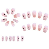 Розов сърдечен модел изкуствени нокти уникален модерен модел нокти за ежедневно носене на декорация на ноктите желе лепило модел