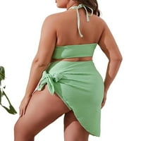 Обикновени халтер мента зелени плюс размери бикини комплекти