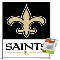 New Orleans Saints - Плакат за стена с лого с pushpins, 14.725 22.375