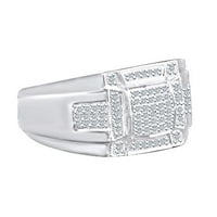 0. Карат кръгла форма бяла естествена диамант Мъжки сватбен годежен пръстен 10k твърд розов златен пръстен Размер-12.5