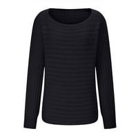 Homadles New Fashion Women's Elumn и Winter Sweater- Пуловер кръгла шия черен размер XL