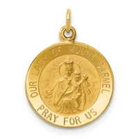 Бижута 14k жълто злато Дева Мария от Mount Carmel Medal Charm