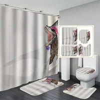 Гури в луксозен удебелен душ завеса тежък баня за печат за животни модерни декор баня