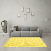 Ahgly Company Machine Wareable Indoor Rectangle Solid Yellow Modern Area Rugs, 7 '9'