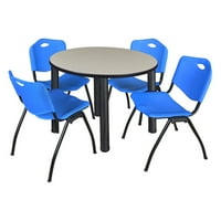 Регентство Kee Round Maple Breakroom Table с подредени столове