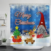 Душ завеса забавна Дядо Коледа Снежен човек дърво Еренно в червен камион коледни весени водоустойчиви полиестери плат за баня