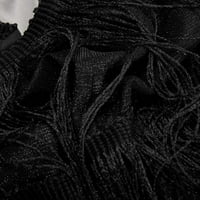 Cethrio Women Ress for Summer- Fashion Suspender Crewneck Sequin Feather Leaveless Solid Mini рокля рокля черно