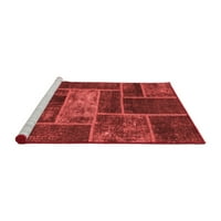 Ahgly Company Machine ПРОЧАВАНЕ НА ВЪЗДУШНА Квадратна пачуърк Червена преходна площ килими, 6 'квадрат
