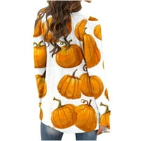 Дамски върхове облечени ежедневни жени модни Хелоуин отпечатани с дълги ръкави от жилетка от жилетка на жилища модни върхове за