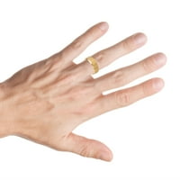 Персонализиран персонализиран гравиращ сватбена лента пръстен за него и нейното жълто злато IP център, лъскав скосен ръб