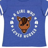 Inktastic Момиче, което обича коне подарък за подарък за малко дете или тениска за момиче