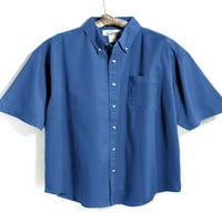 Три-планина набира риза с късо ръкав, устойчива на петна, голяма, френско синьо