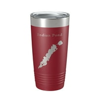 Индийско езеро Tumbler Lake Map Travel халба изолирана лазерна гравирана кафе чаша maine oz кралско синьо