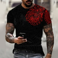 Мъжете мода пролет през лятото ежедневно късо ръкав O отпечатани тениски от шията топ блуза червено l