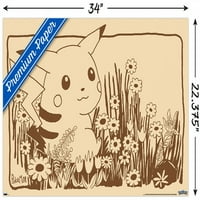 Pokémon - Pikachu Sepia Stall Poster, 22.375 34