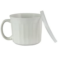 Глинен съд-Пот супа пътешественик Оз каменинови чаша с капак в бяло