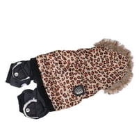 Куче леопардов печат зимни дрехи, дрехите за домашни любимци предотвратяват косопада топло класическо уплътнено удобно за малки