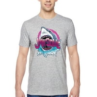Xtrafly Apparel Мъжки тройник челюст страхотна тениска на бял акула плаж партия екипаж