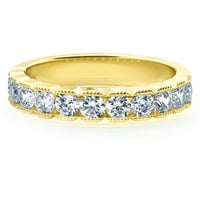 Сватбена лента на CTTW Diamond в 10K жълто злато, 1. Карат диамантен юбилеен пръстен