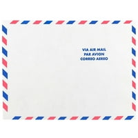 Хартия и плик тивек сълзотворен отворен край каталожни пликове, 12, бяла въздушна поща, в пакет
