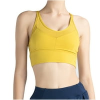 Тениска сутиени за жени състезание по бельо йога спорт жълто l