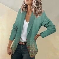 Пуловери за женско яке за женско яке с дълъг ръкав жилетка с един бутон бизнес и свободно време топ зелено l