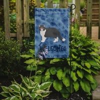 Каролини съкровища СК4887ГФ екзотична късокосместа котка Добре дошли флаг градина Размер, Малък, Многоцветен