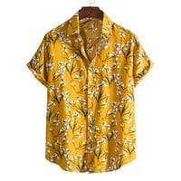 Cuoff хавайски ваканционни дрехи мъже пролет лято ежедневни тънки отпечатани къси ръкави плажни ризи топ блуза