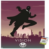 Marvel Heroic Silhouette - Vision Wall Poster с pushpins, 22.375 34