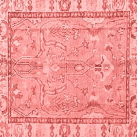 Ahgly Company Indoor Square Oriental Red Traditional Reave Rugs, 7 'квадрат